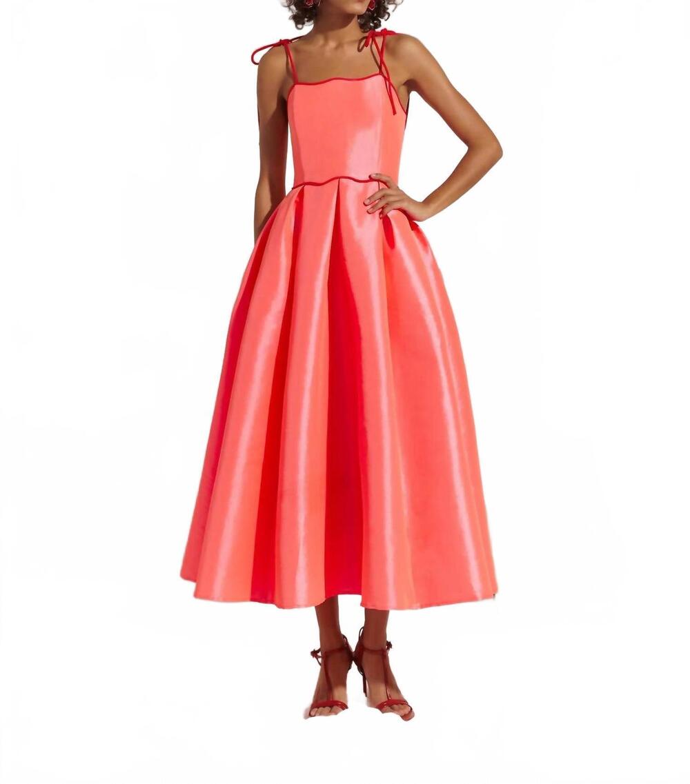 NEW CELIA B alma midi dress in iridescent coral